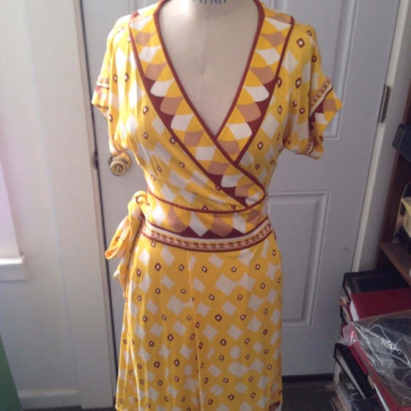 diane von furstenberg yellow wrap dress